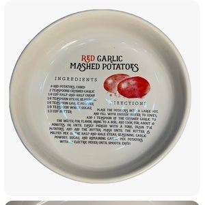 Ceramic Serving Bowl “Red Garlic Mashed Potatoes” Recipe